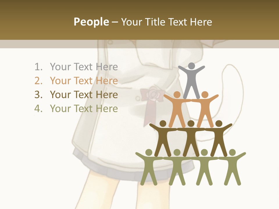 A Girl With Green Hair Holding A Flower And A Bat PowerPoint Template