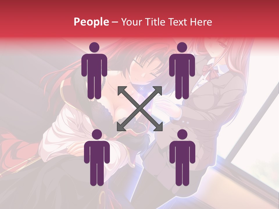 A Couple Of Women Sitting Next To Each Other PowerPoint Template