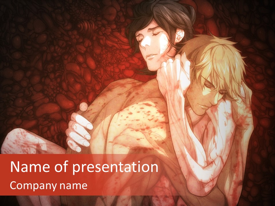 A Man And A Woman Laying Down In A Cave PowerPoint Template