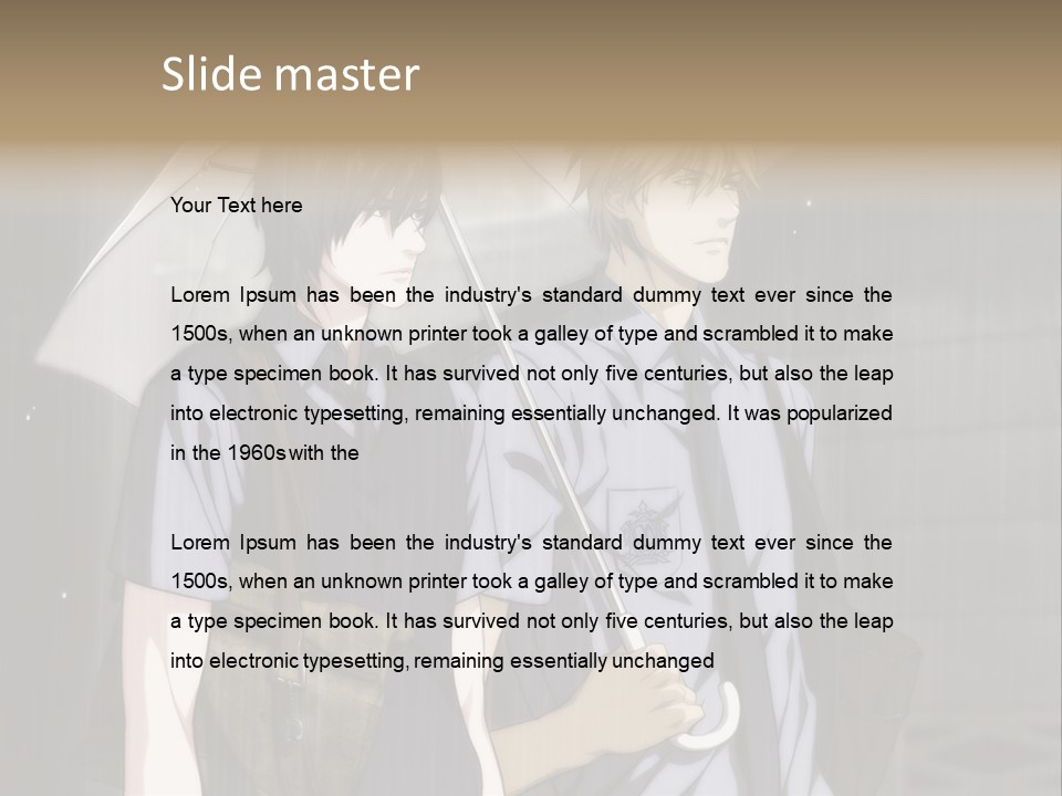 A Couple Of People Holding Umbrellas In The Rain PowerPoint Template