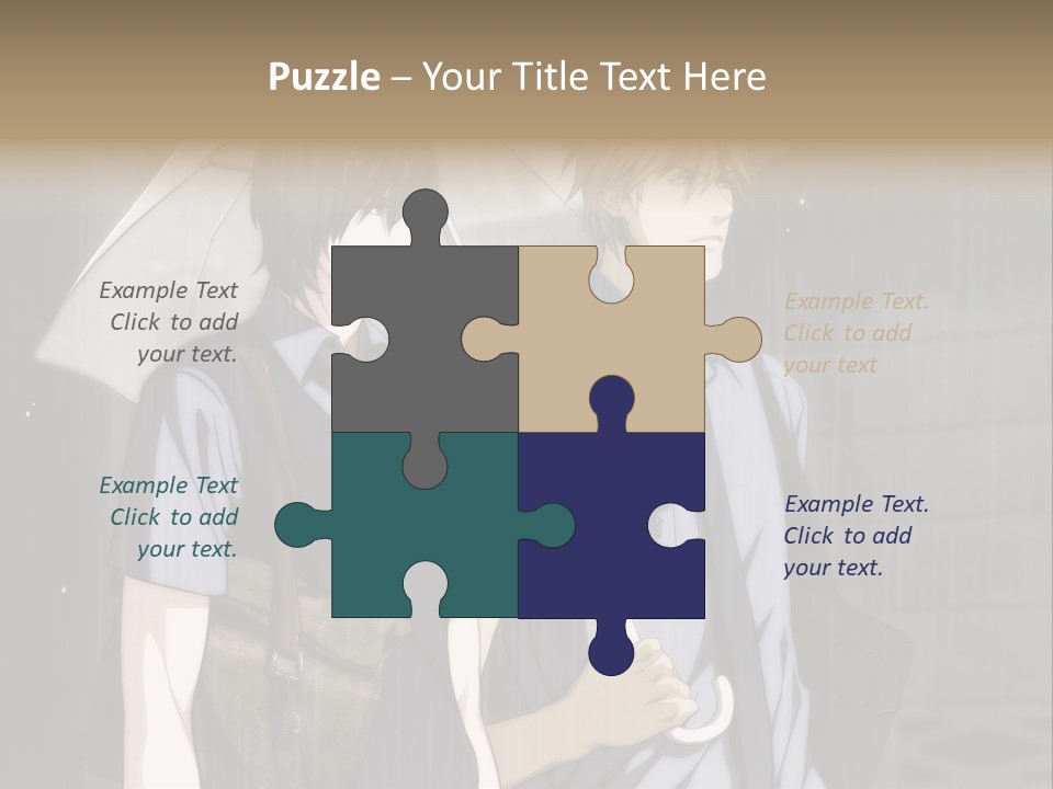 A Couple Of People Holding Umbrellas In The Rain PowerPoint Template