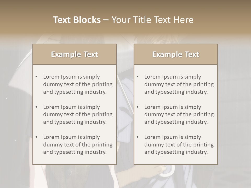 A Couple Of People Holding Umbrellas In The Rain PowerPoint Template