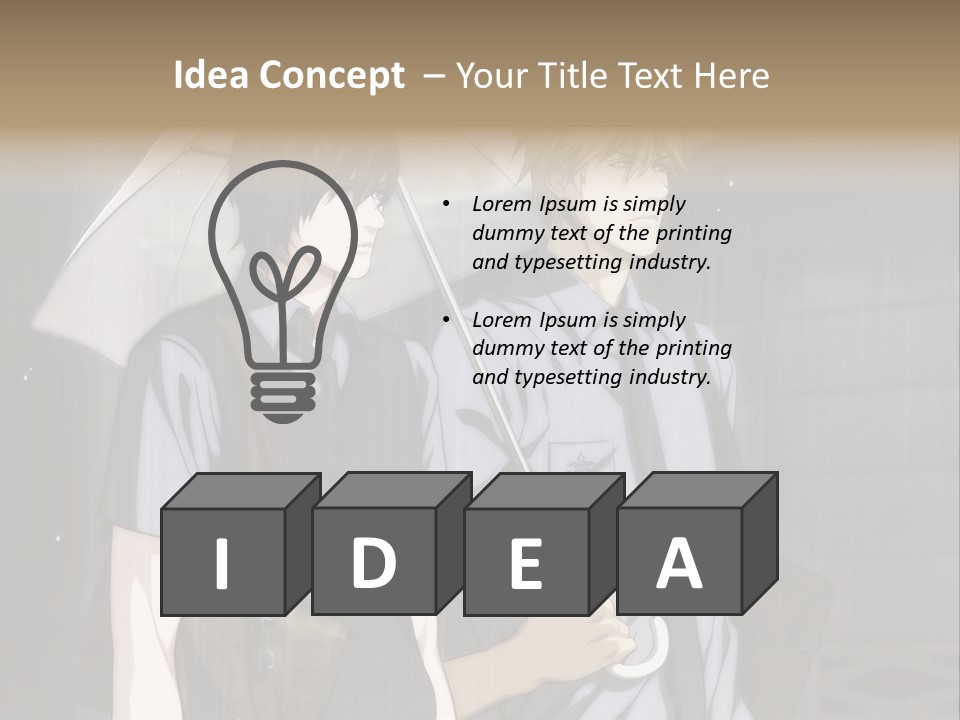 A Couple Of People Holding Umbrellas In The Rain PowerPoint Template