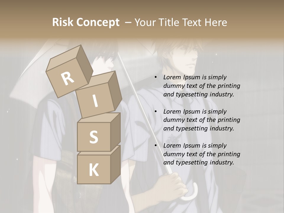 A Couple Of People Holding Umbrellas In The Rain PowerPoint Template