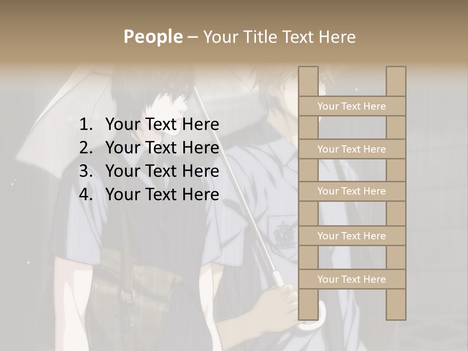 A Couple Of People Holding Umbrellas In The Rain PowerPoint Template