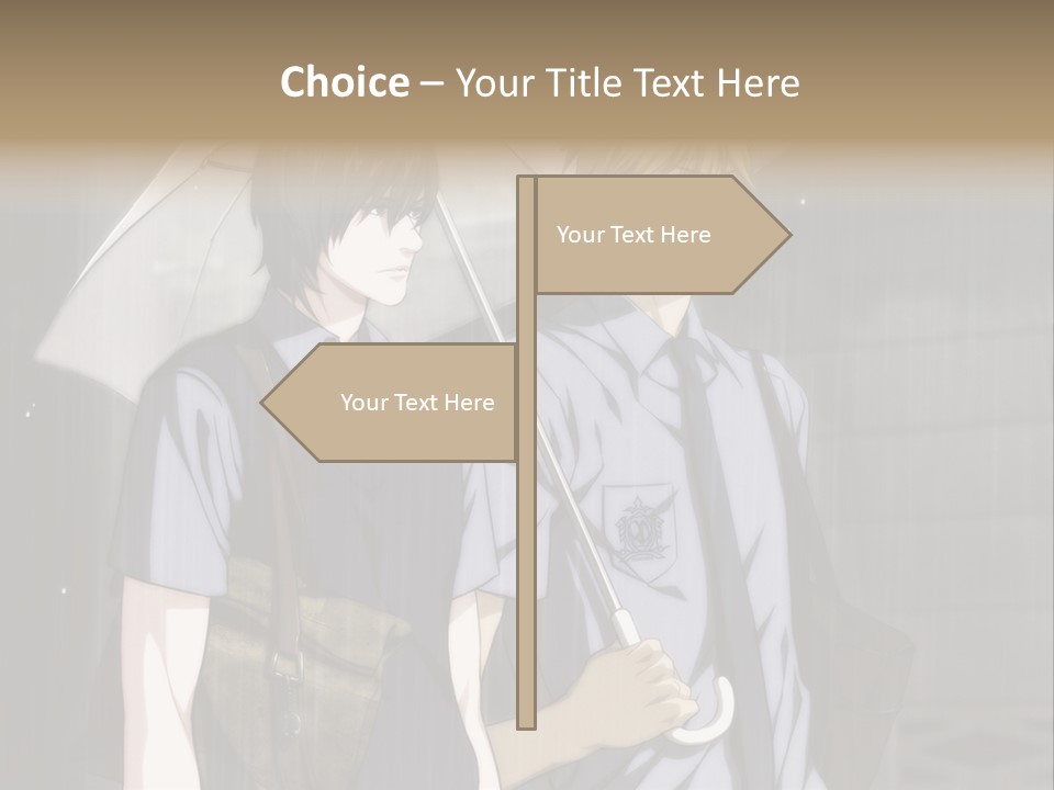 A Couple Of People Holding Umbrellas In The Rain PowerPoint Template