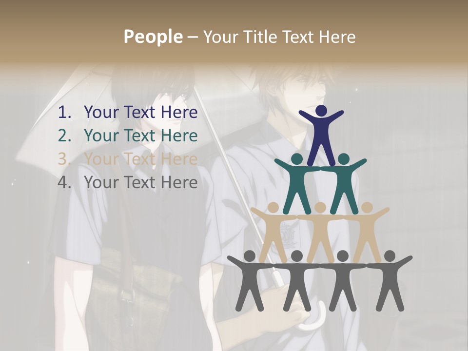 A Couple Of People Holding Umbrellas In The Rain PowerPoint Template