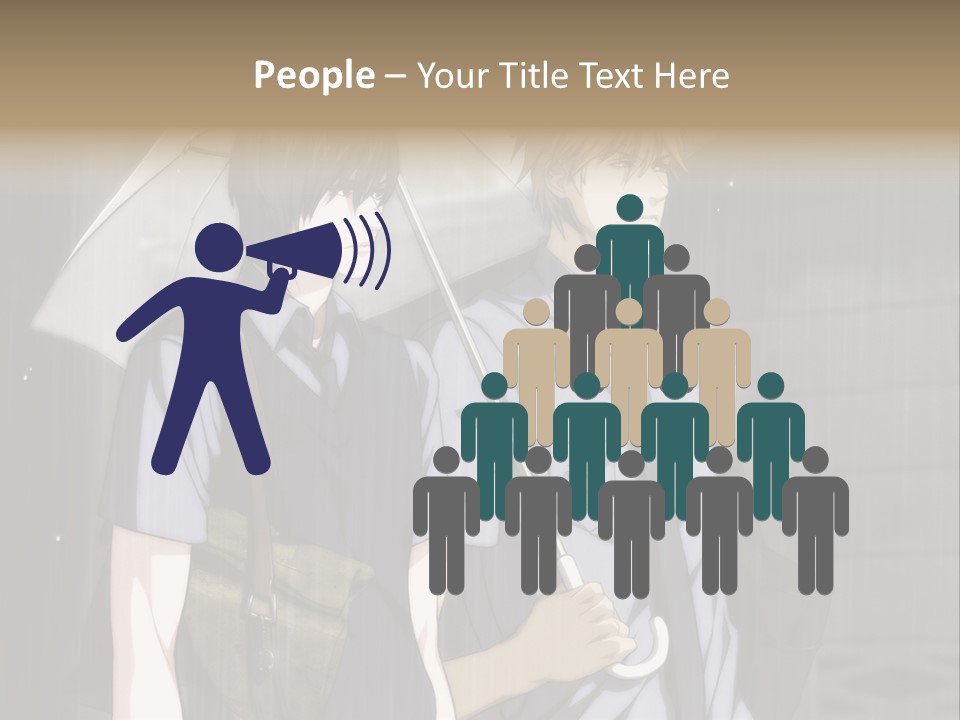 A Couple Of People Holding Umbrellas In The Rain PowerPoint Template