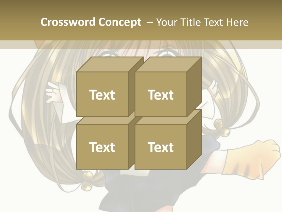 A Cartoon Girl With A Cat On Her Back PowerPoint Template