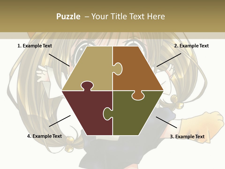 A Cartoon Girl With A Cat On Her Back PowerPoint Template