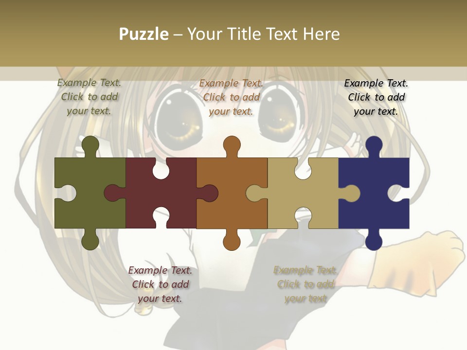 A Cartoon Girl With A Cat On Her Back PowerPoint Template