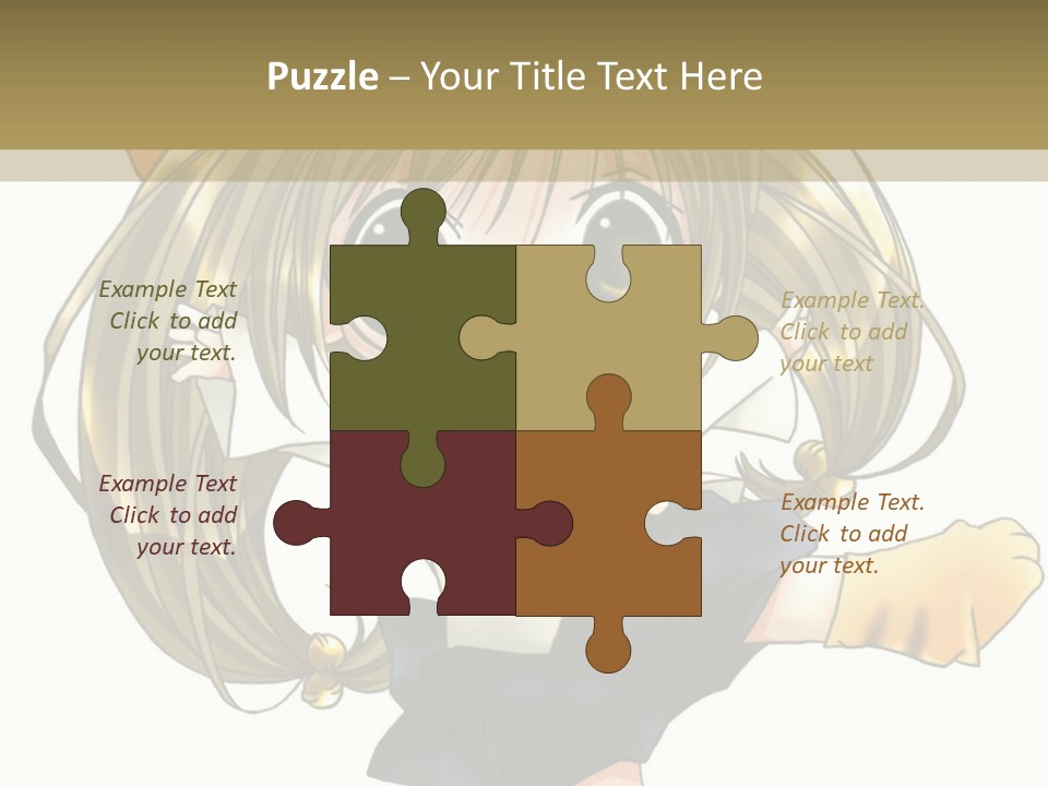 A Cartoon Girl With A Cat On Her Back PowerPoint Template