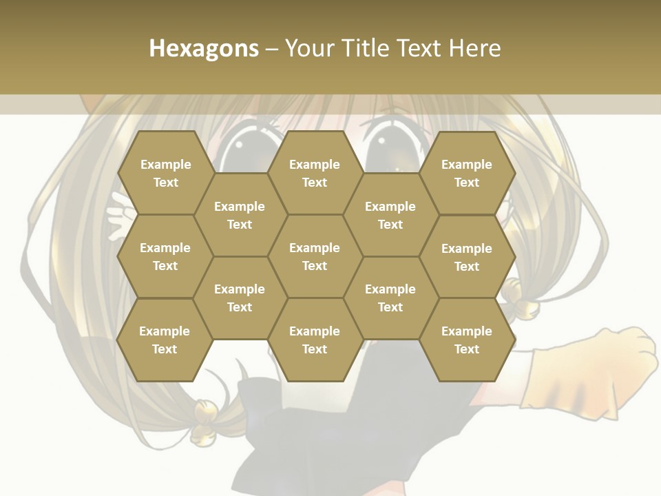 A Cartoon Girl With A Cat On Her Back PowerPoint Template