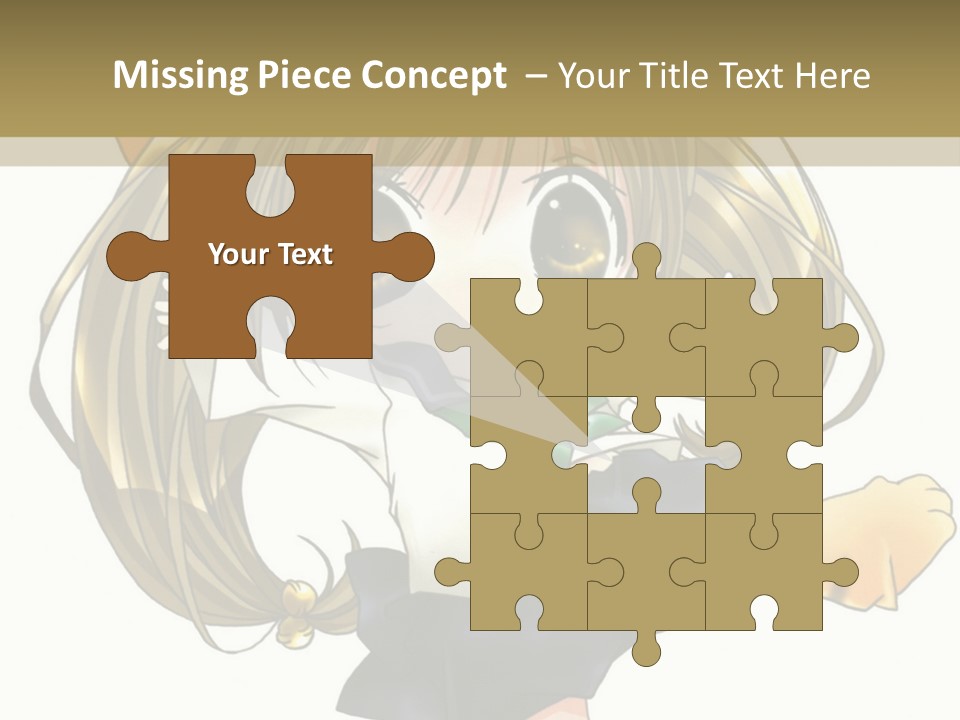 A Cartoon Girl With A Cat On Her Back PowerPoint Template