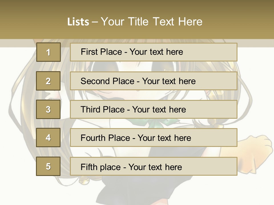 A Cartoon Girl With A Cat On Her Back PowerPoint Template