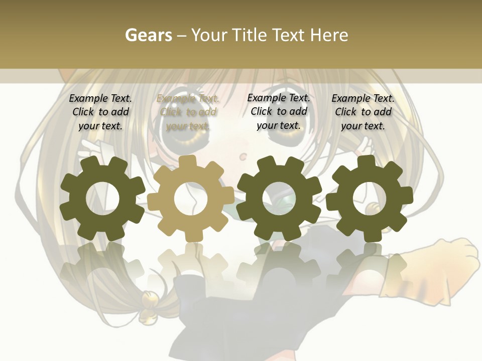 A Cartoon Girl With A Cat On Her Back PowerPoint Template