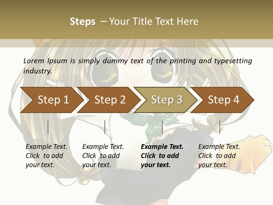 A Cartoon Girl With A Cat On Her Back PowerPoint Template