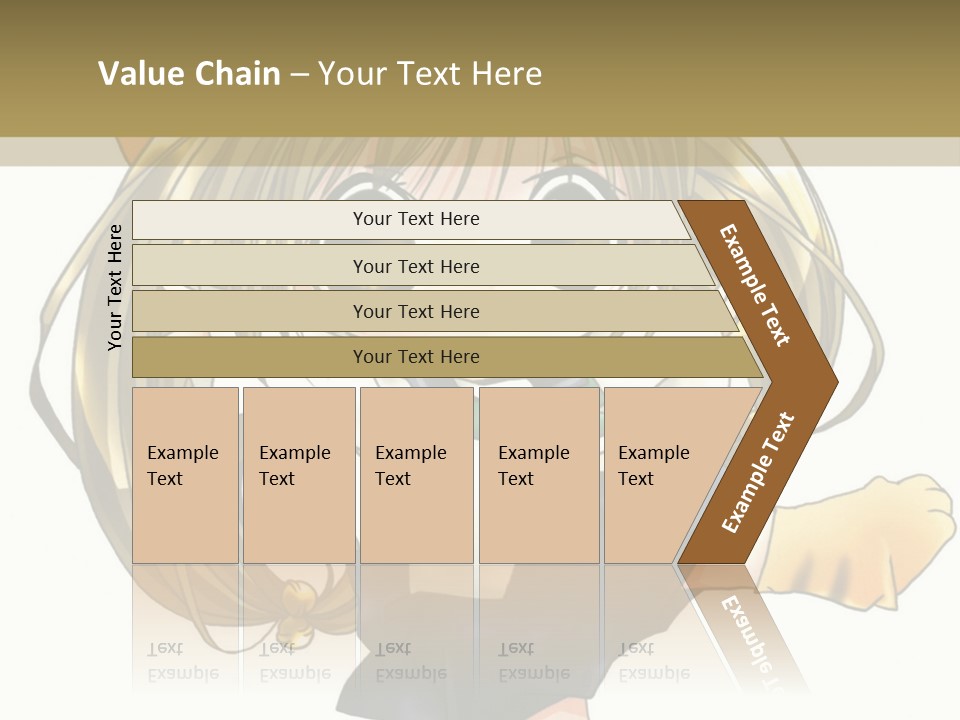 A Cartoon Girl With A Cat On Her Back PowerPoint Template