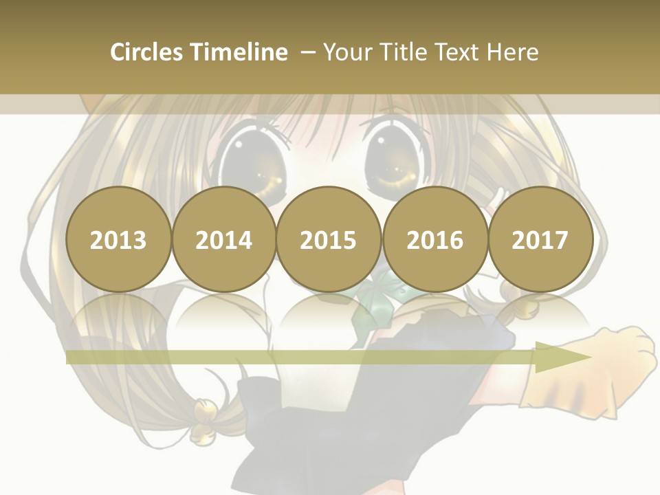 A Cartoon Girl With A Cat On Her Back PowerPoint Template