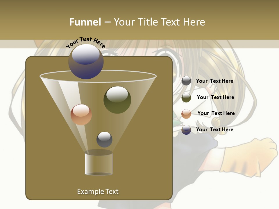 A Cartoon Girl With A Cat On Her Back PowerPoint Template