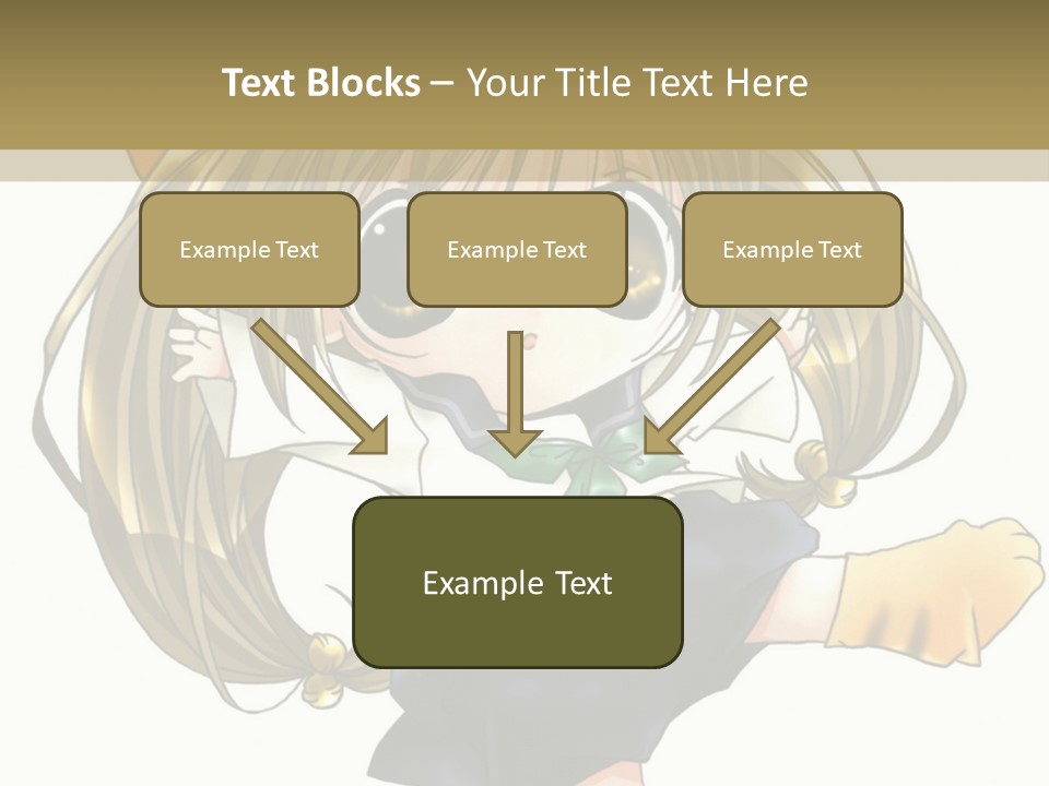 A Cartoon Girl With A Cat On Her Back PowerPoint Template