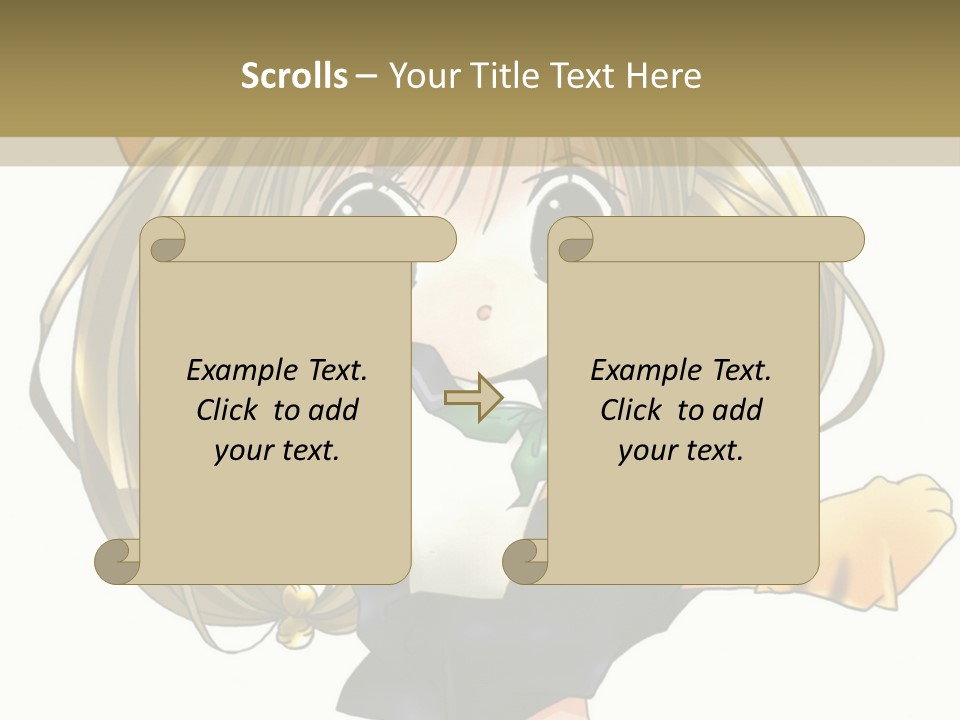 A Cartoon Girl With A Cat On Her Back PowerPoint Template