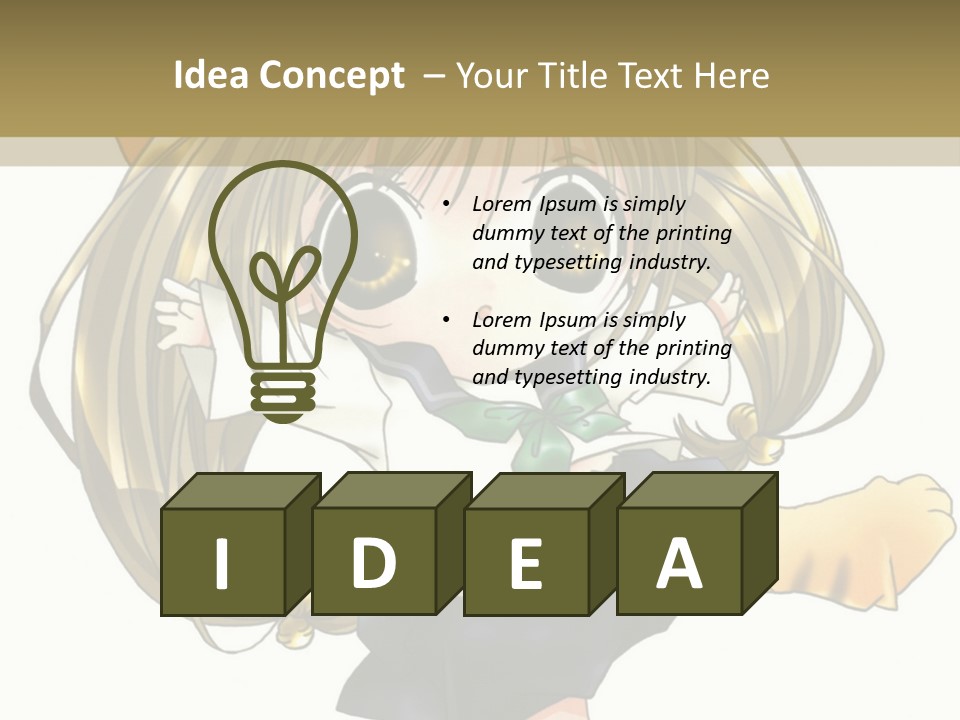 A Cartoon Girl With A Cat On Her Back PowerPoint Template