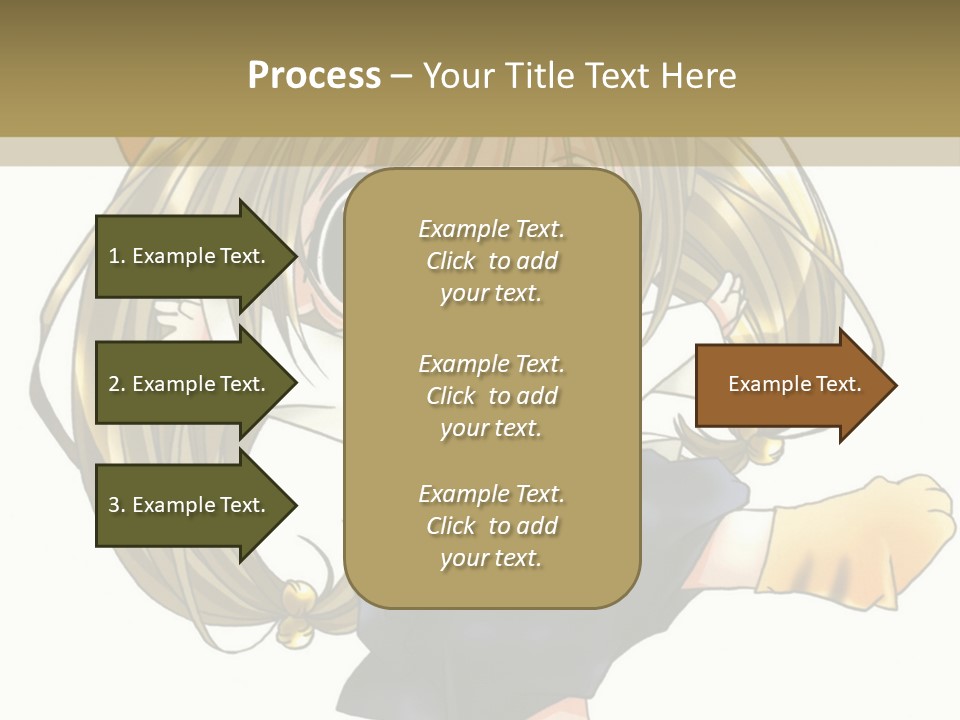 A Cartoon Girl With A Cat On Her Back PowerPoint Template