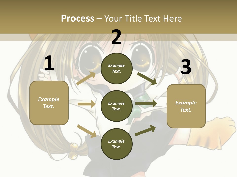 A Cartoon Girl With A Cat On Her Back PowerPoint Template