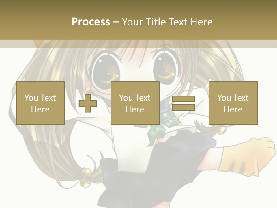 A Cartoon Girl With A Cat On Her Back PowerPoint Template