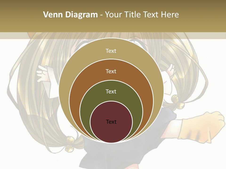 A Cartoon Girl With A Cat On Her Back PowerPoint Template