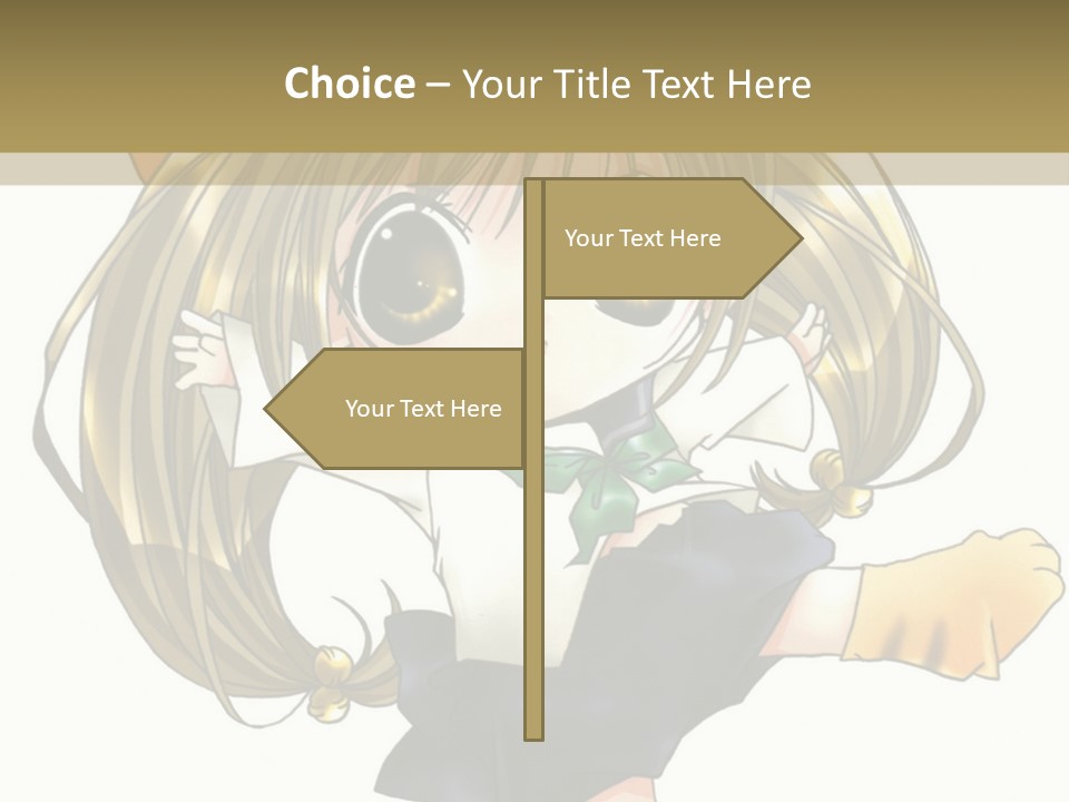 A Cartoon Girl With A Cat On Her Back PowerPoint Template