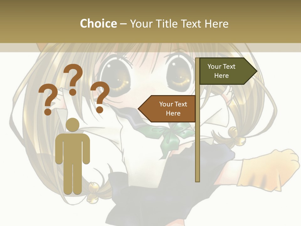 A Cartoon Girl With A Cat On Her Back PowerPoint Template