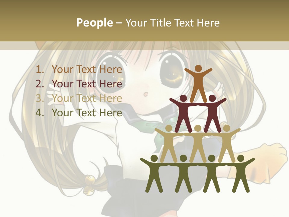 A Cartoon Girl With A Cat On Her Back PowerPoint Template