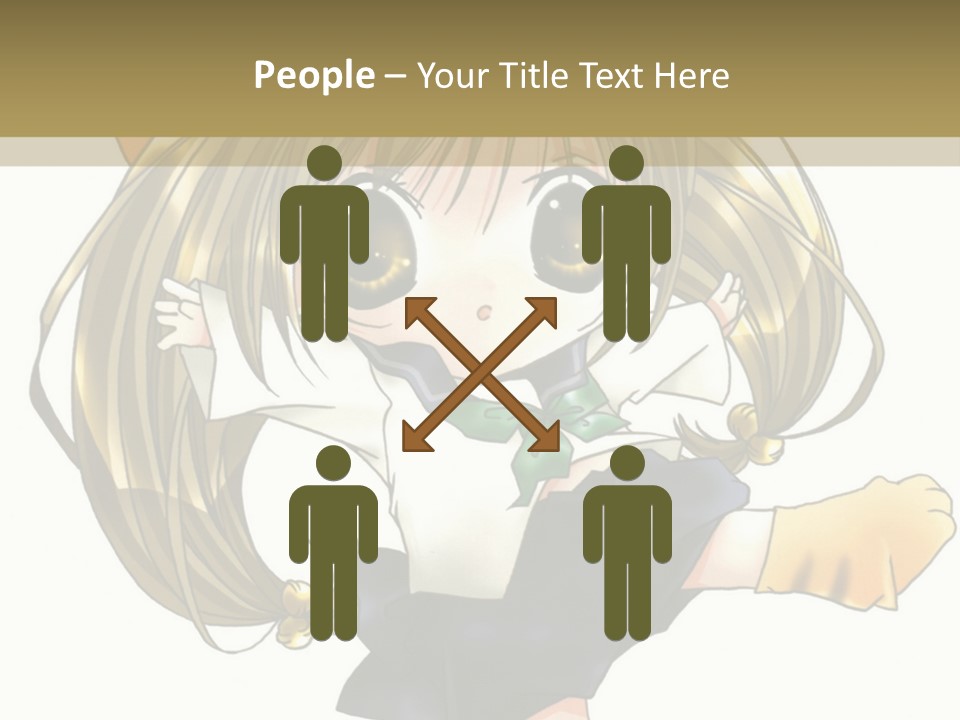 A Cartoon Girl With A Cat On Her Back PowerPoint Template