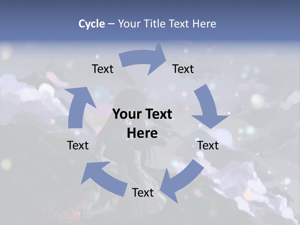 A Girl Sitting On A Hill With Clouds In The Background PowerPoint Template