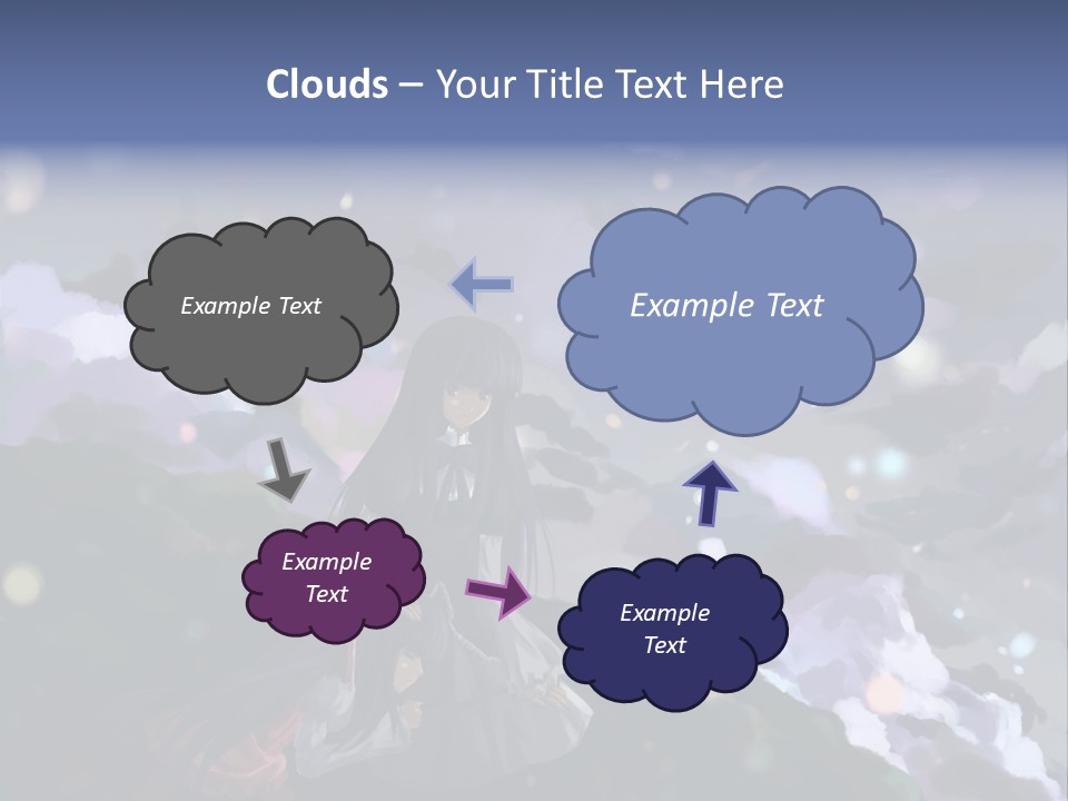 A Girl Sitting On A Hill With Clouds In The Background PowerPoint Template