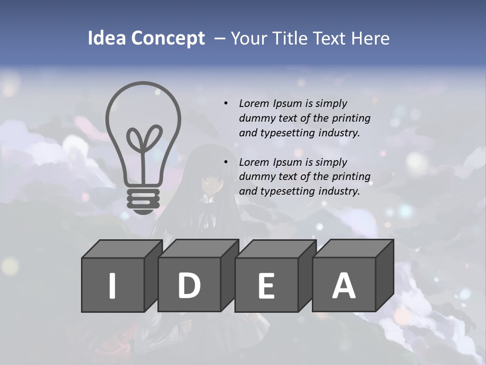 A Girl Sitting On A Hill With Clouds In The Background PowerPoint Template