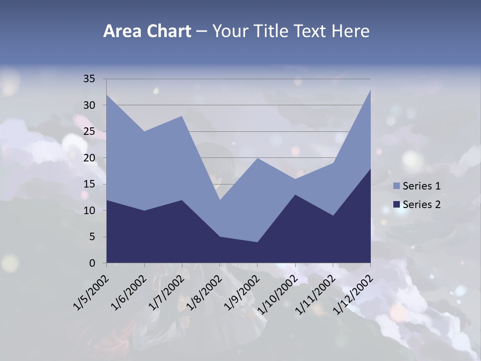 A Girl Sitting On A Hill With Clouds In The Background PowerPoint Template