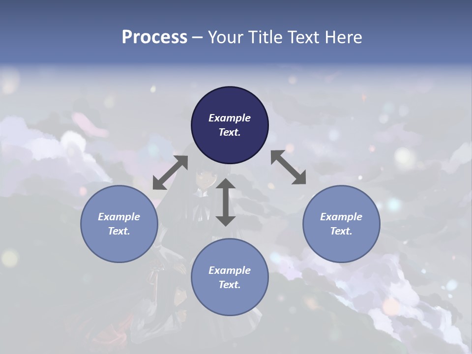 A Girl Sitting On A Hill With Clouds In The Background PowerPoint Template