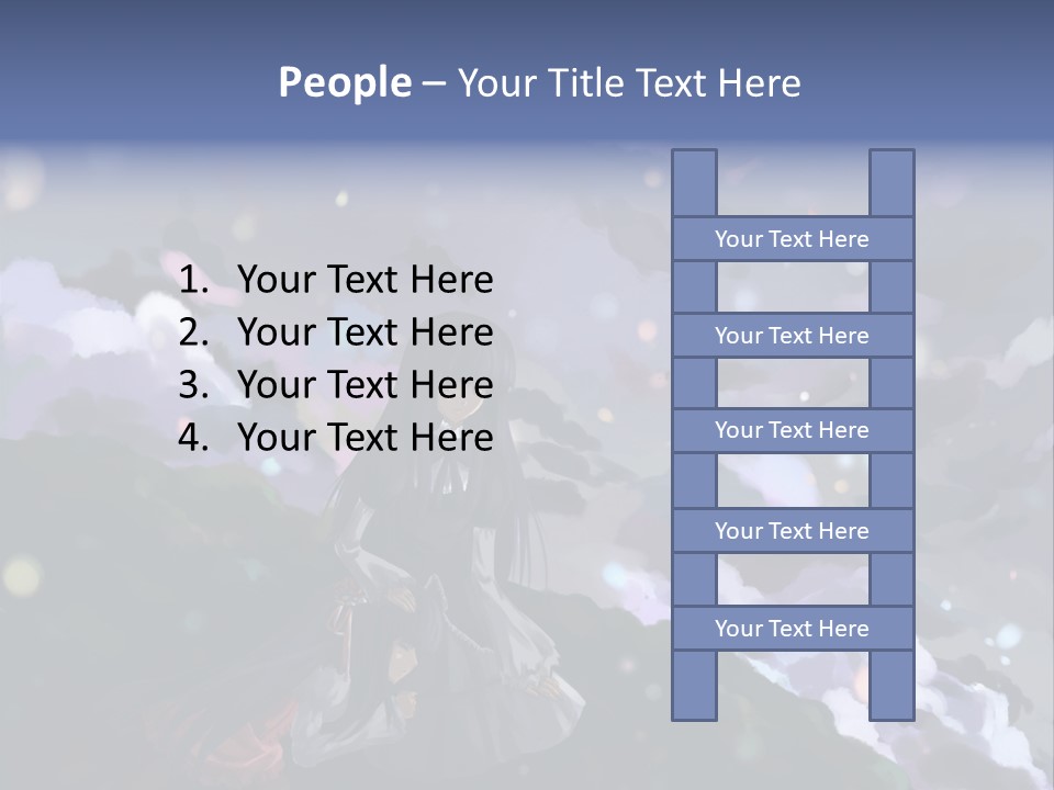 A Girl Sitting On A Hill With Clouds In The Background PowerPoint Template