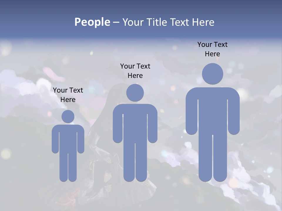 A Girl Sitting On A Hill With Clouds In The Background PowerPoint Template