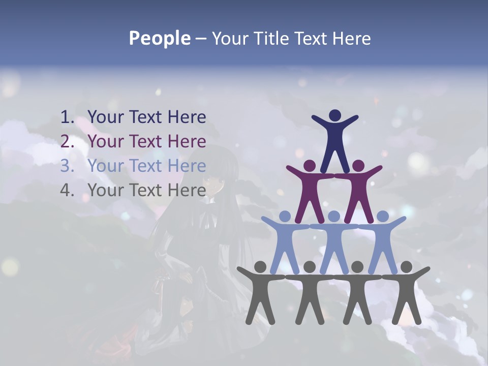 A Girl Sitting On A Hill With Clouds In The Background PowerPoint Template