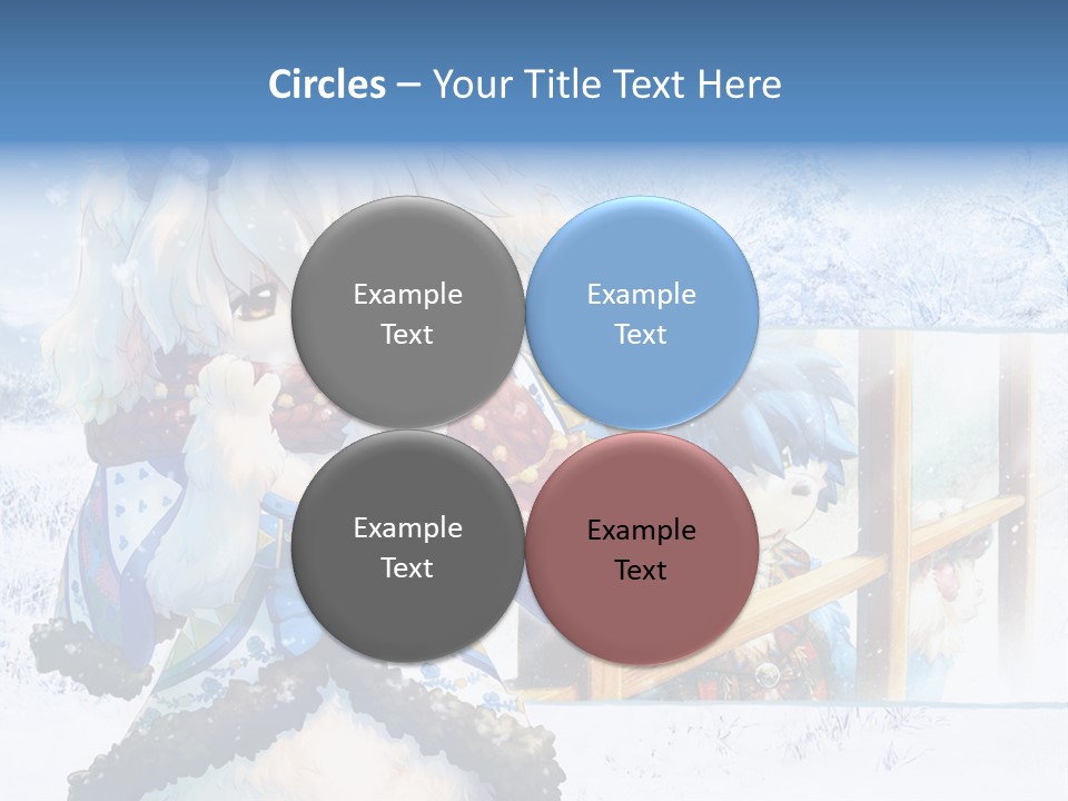 A Snow - Covered Landscape With Two Anime Characters PowerPoint Template