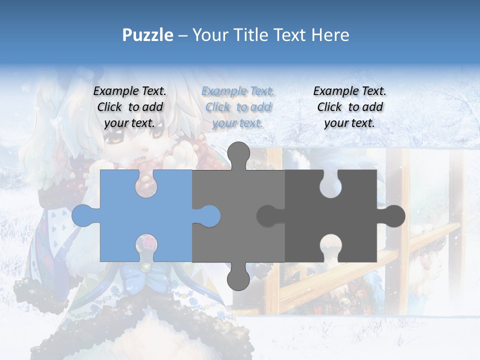 A Snow - Covered Landscape With Two Anime Characters PowerPoint Template