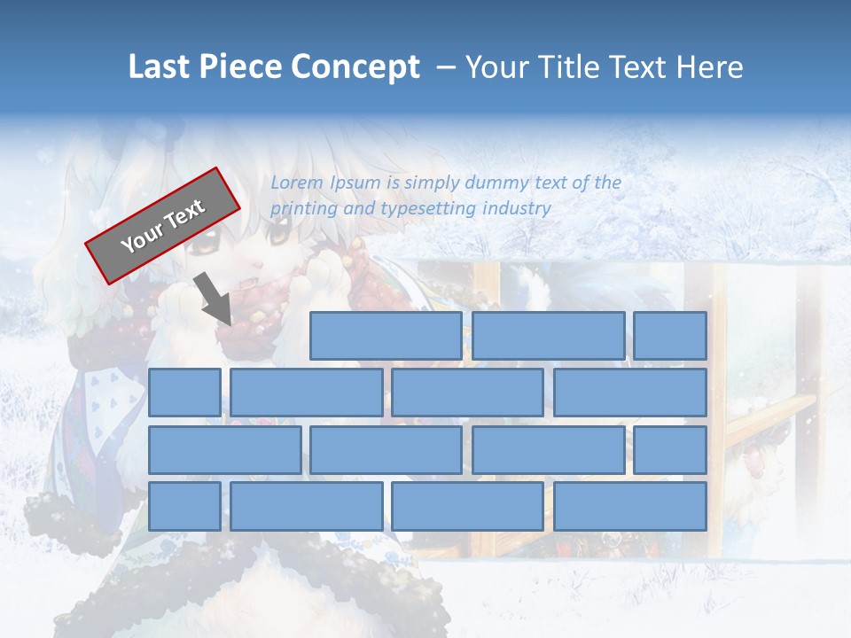 A Snow - Covered Landscape With Two Anime Characters PowerPoint Template