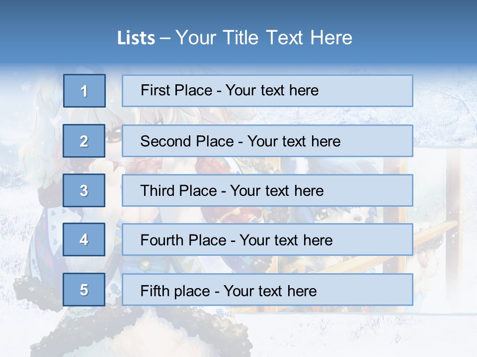 A Snow - Covered Landscape With Two Anime Characters PowerPoint Template