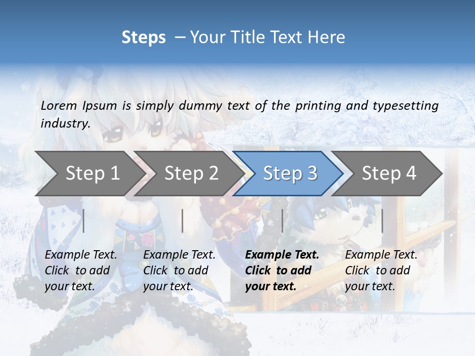 A Snow - Covered Landscape With Two Anime Characters PowerPoint Template