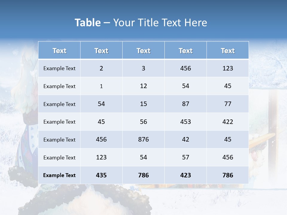 A Snow - Covered Landscape With Two Anime Characters PowerPoint Template