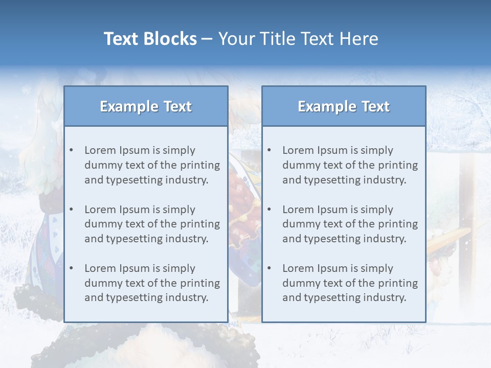 A Snow - Covered Landscape With Two Anime Characters PowerPoint Template